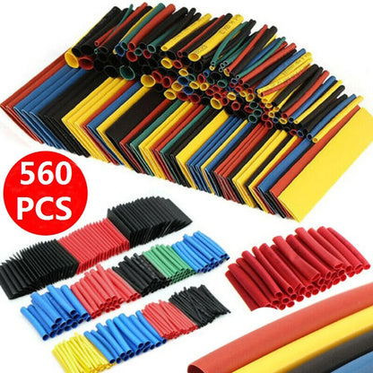 164/328/530/560/580/800PCS Heat Shrink Tubing 2:1 Electrical Wire Cable Wrap Assortment Electric Insulation Heat Shrink Tube Kit