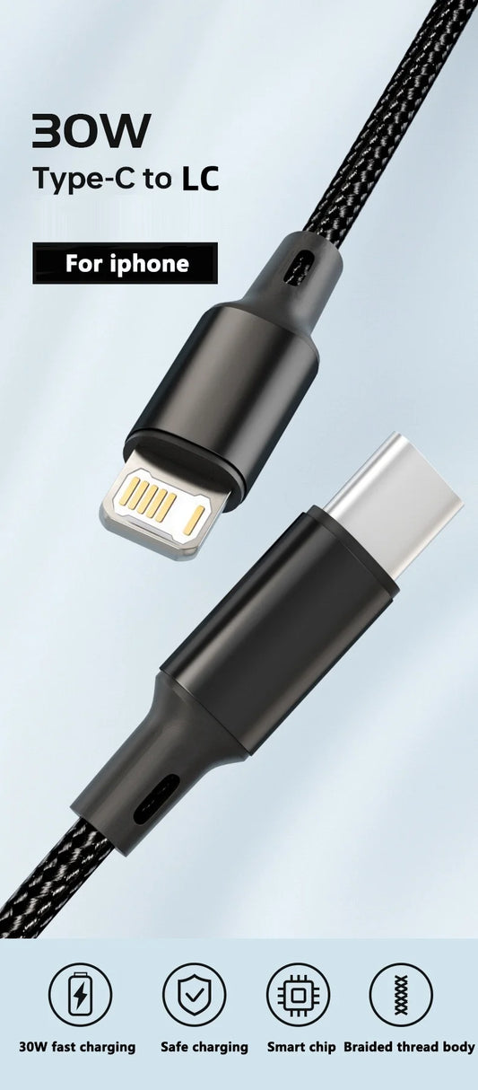 PD 30W Fast Charger For iPhone 15 11 12 13 14 Pro Max XR X XS Max 8 Plus Phone Charger Cable Fast Charging Accessories