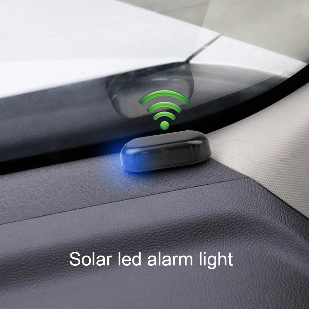 SEAMETAL 1/2PCS Solar Powered Simulated Dummy Alarm Light Wireless Car Fake Security Light Warning Lamp Anti Theft LED Flashing