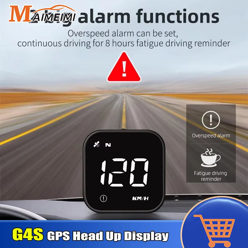 G4S GPS Smart Gauge Head-Up Display for HUD Auto Computer Speedometer Display KMH MPH Time Compass Car Electronics for All Cars