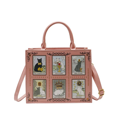 Cat Elf Print Tote Bag For Women Stylish Versatile Top-handle Handbag With Detachable Shoulder Strap Daily Datingcrossbody Bag