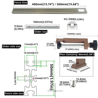 Trimming Machine Milling Groove Engraving Guide Rail Multi-functional Adjustable Backing Auxiliary Guide Bracket Woodworking Tool