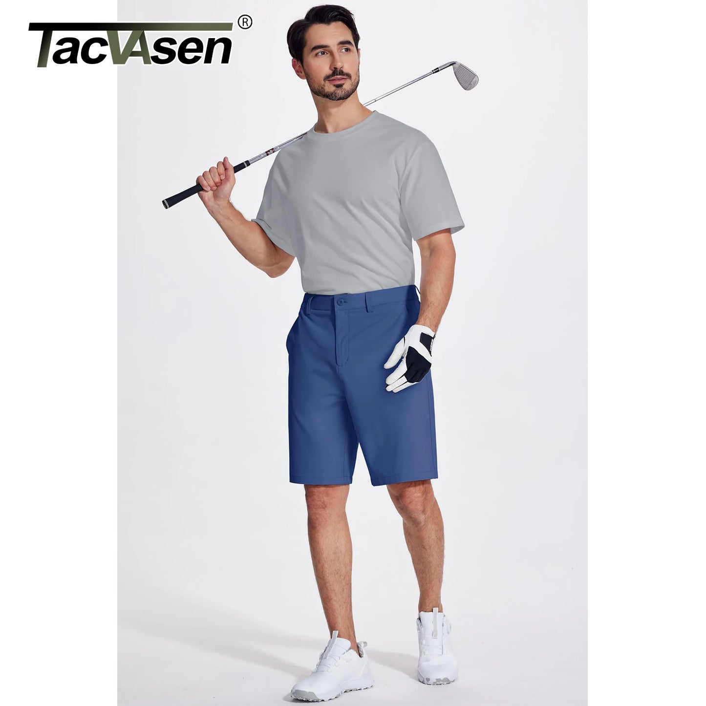 Golf Quick Dry Shorts, Men Stretch Lightweight Dress, Work Casual Shorts with 4 Pockets, Flat Front Hiking Shorts, TACVASEN