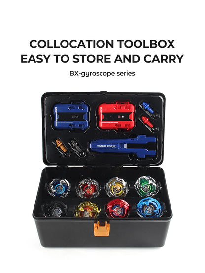 Bey X Spinning Toy Kit Gyro Metal Battle Tops with Launchers Organize Box Set Gift