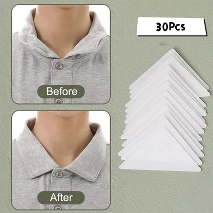 30/50pcs, Collar Stickers, Fixed Shirt, Collar Support Stereotyped Stickers For Easy Use, Disposable Collar