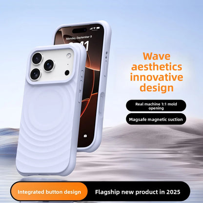 Official Phone Case For iPhone Air 17 16 15 14 Pro Max Water Ripple Silicone For Magsafe Wireless Charge Magnetic Soft Cover