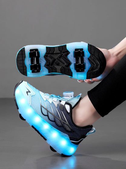 Children's and Teenage Roller Skates - Fashionable Upgraded Edition with Enhanced Stability - Detachable Dual-Use Sports Shoe