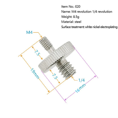 1/4" 3/8" Male Female Thread Screw, Tripod Plate Screw Mount For Camera Flash Tripod Mic, Metal Camera Accessories Mount Adapter