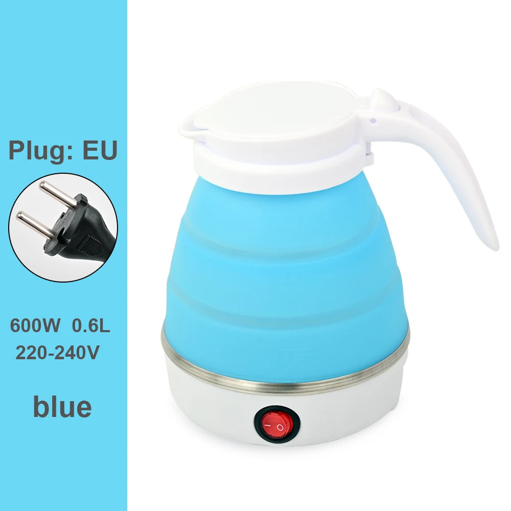 0.6L Mini Folding Kettle Portable Water Heater electric kettle household water heater silicone compression Easy To Travel