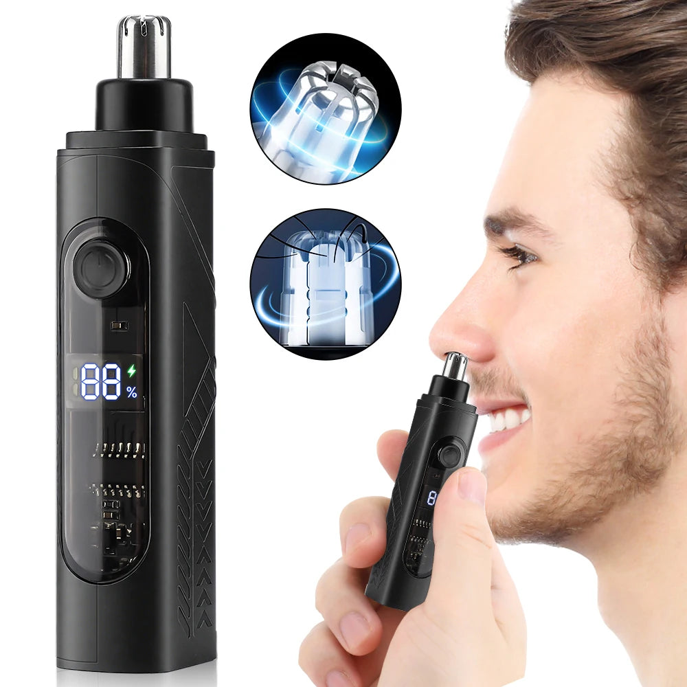 Electric Nose Hair Trimmer For Men Women, High Speed Motor Hair Remover, Lips Eyebrows Razor R Type Cutter Head Trimmer for Nose