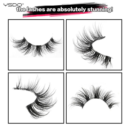 YSDO 5/10 Pairs Half Lashes Cat Eyelashes Soft Natural Clear Band False Lashes Natural Wispy Faux 3d Mink Eyelashes Makeup Tools