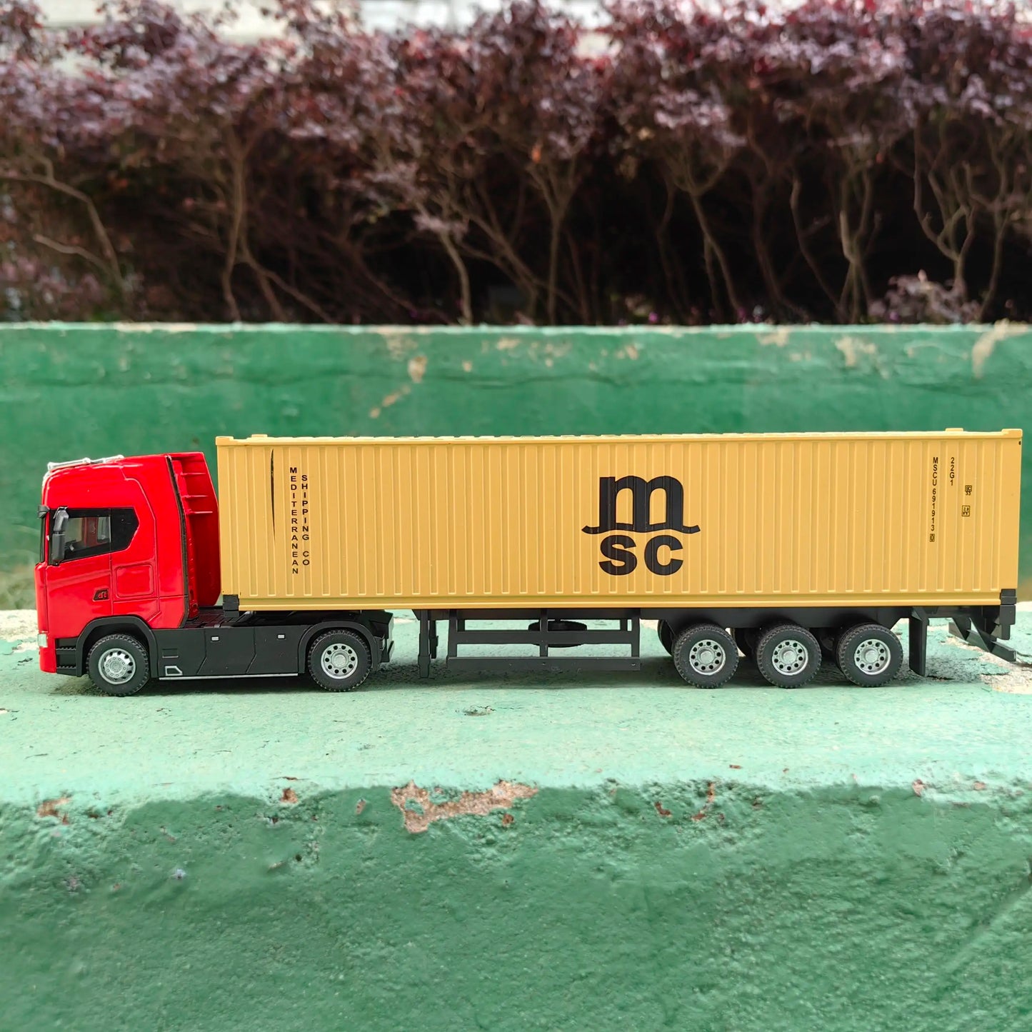 1:50 Alloy Diecast Large Truck Model Car Toy Simulation Container Toy Sound and Light Pull BackTransport Vehicle Model Kid Gifts