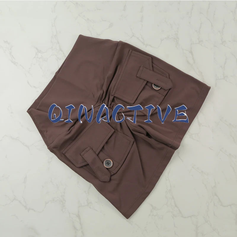 Pantalones Cortos de Yoga QINACTIVE para Mujer con Bolsillos, Fruncidos en los Glúteos, Mallas de Gimnasio de Cintura Alta con Efecto Push Up, Pantalones Cortos Deportivos Sexy para Glúteos, Fitness