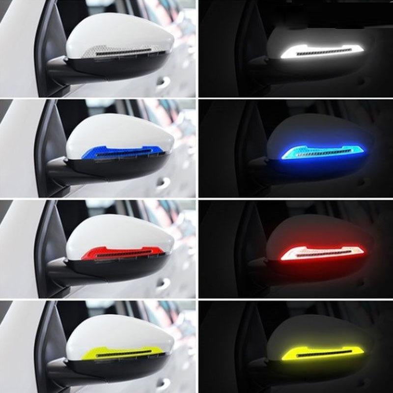 2Pcs/set, Car Rearview Mirror Reflective Sticker, Safety Warning Reflective Sticker, Car Rearview Mirror Decorative Strip
