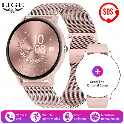 LIGE New Smart Watch Women, Bluetooth Call Sports Fitness Watches, Heart Rate Health Monitor Smartwatch Ladies For Android iOS