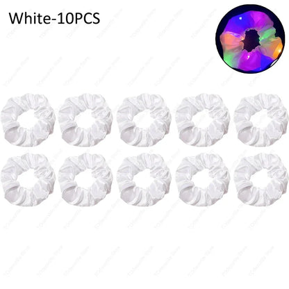 LED Luminous Scrunchies Hairband Women Glowing Elastic Hair Tie Hair Rope Girl Glow in the Dark Party Supplies Hair Accessory