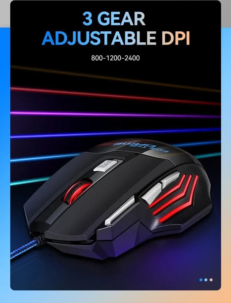 New Hyperspeed USB Gaming Mouse, RGB Backlit Ergonomic Game Mice, 7D Esports Wired Mouse for Laptop PC Gamer