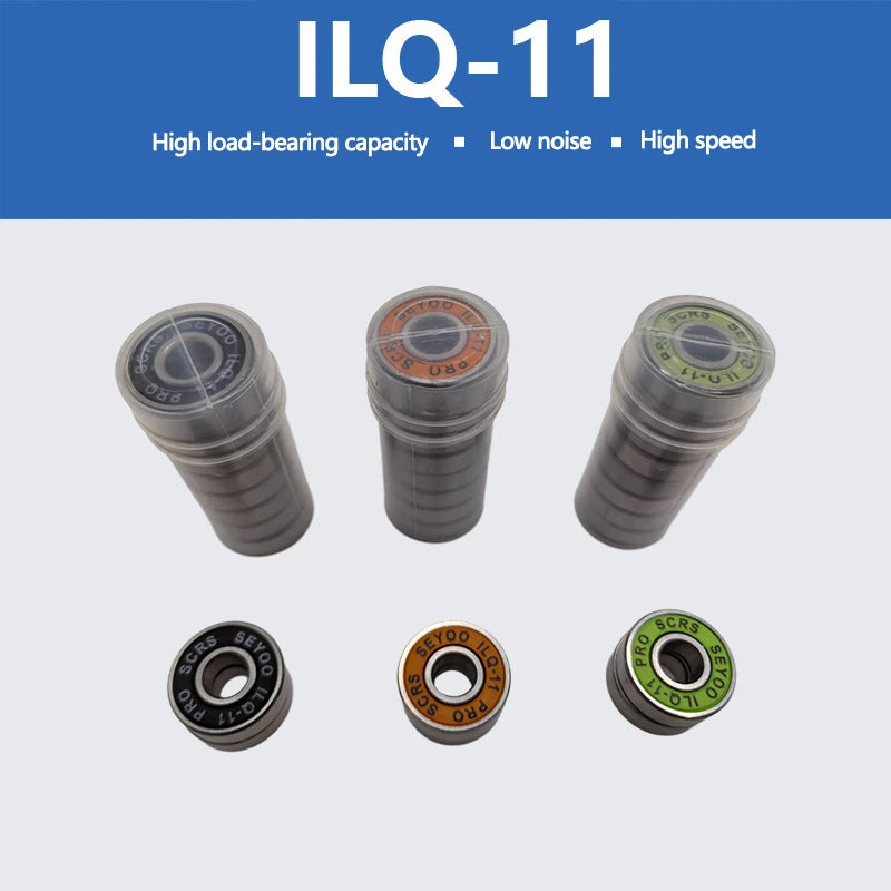 8PC bearings ILQ-11 high-speed bearings are suitable for skateboard, longboard, inline roller skates, and ice skates with low noise