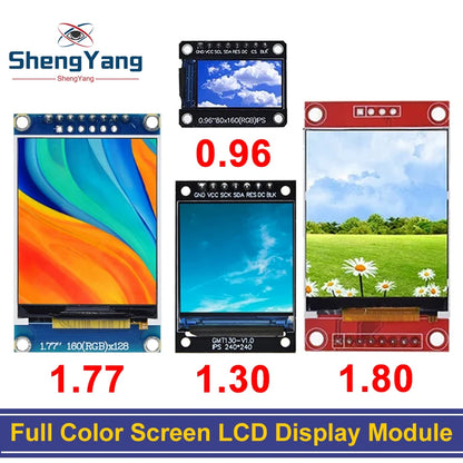 TFT Display, 0.96/1.3/1.44/1.8/2.4/2.8/3.5 Inch TFT Full Color Screen LCD Module, ST7735 ILI9341 Driver Interface SPI for Arduino