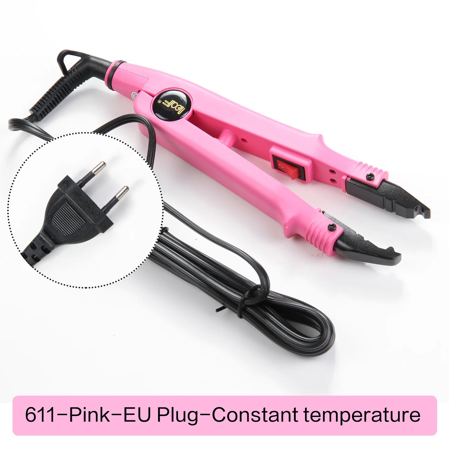 Herramienta profesional para extensiones de cabello Conector de cabello Fusión de hierro caliente Conector Temperatura ajustable Herramienta de fusión Enchufe UK/US/EU