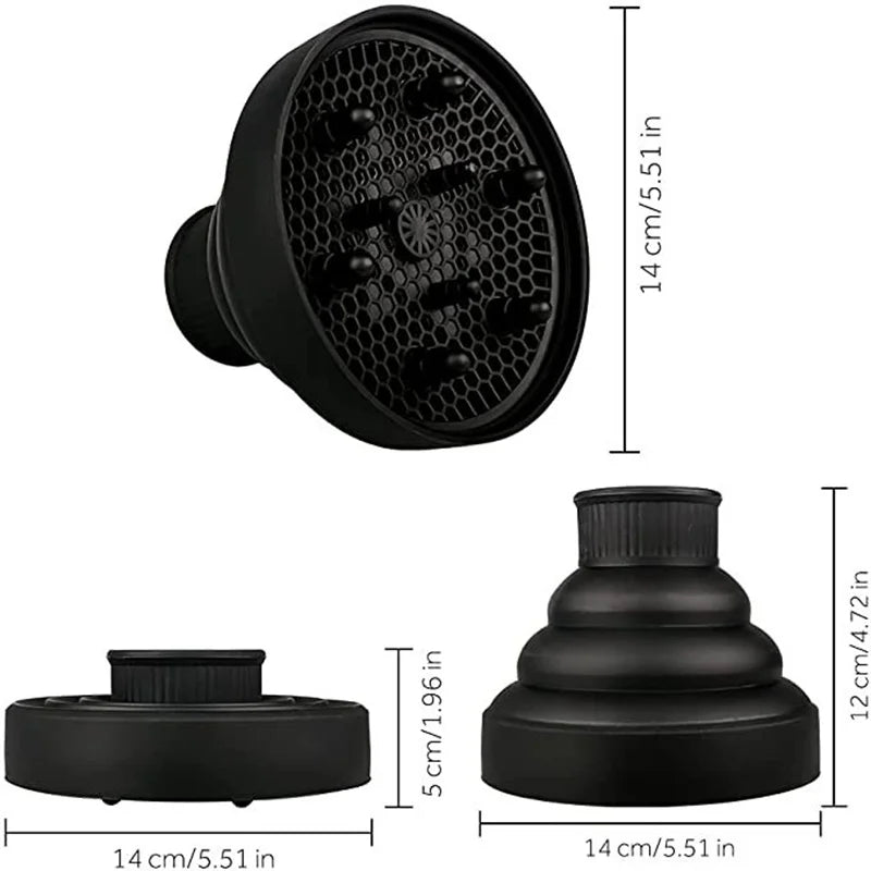 New 1PC Foldable Silicone Hairdryer Diffuser Cover Temperature Resistant Silica Hairdressing Curly Styling Hair Care Salon Tool