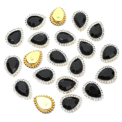 14x18mm, Sunflower Sewing Claw Rhinestones, Crystals Glass Beads, Buttons Stones, Sew On Rhinestone for Clothes, Sewing Accessories
