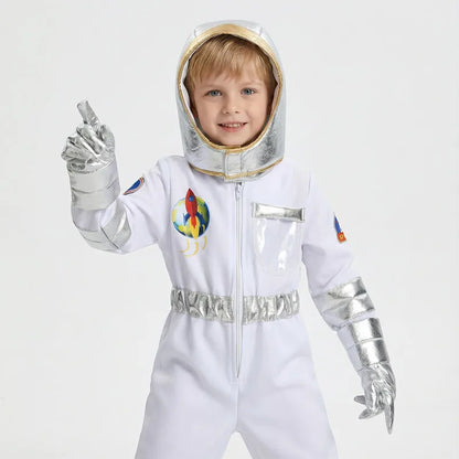 Disfraz de astronauta para niños con gorra para fiesta de Halloween, disfraz de astronauta para niños y niñas, fiesta de carnaval