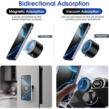 Magnetic Suction Phone Holder Upgraded 360° Adjustable Suction Cup Car Phone Mount Hands-Free Cell Phone Holder for Car/Gym