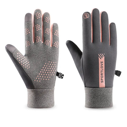 Women's Winter Cycling Bike Gloves, Thermal Fleece, Cold Resistant, Windproof, Warm, for Outdoor Running and Skiing