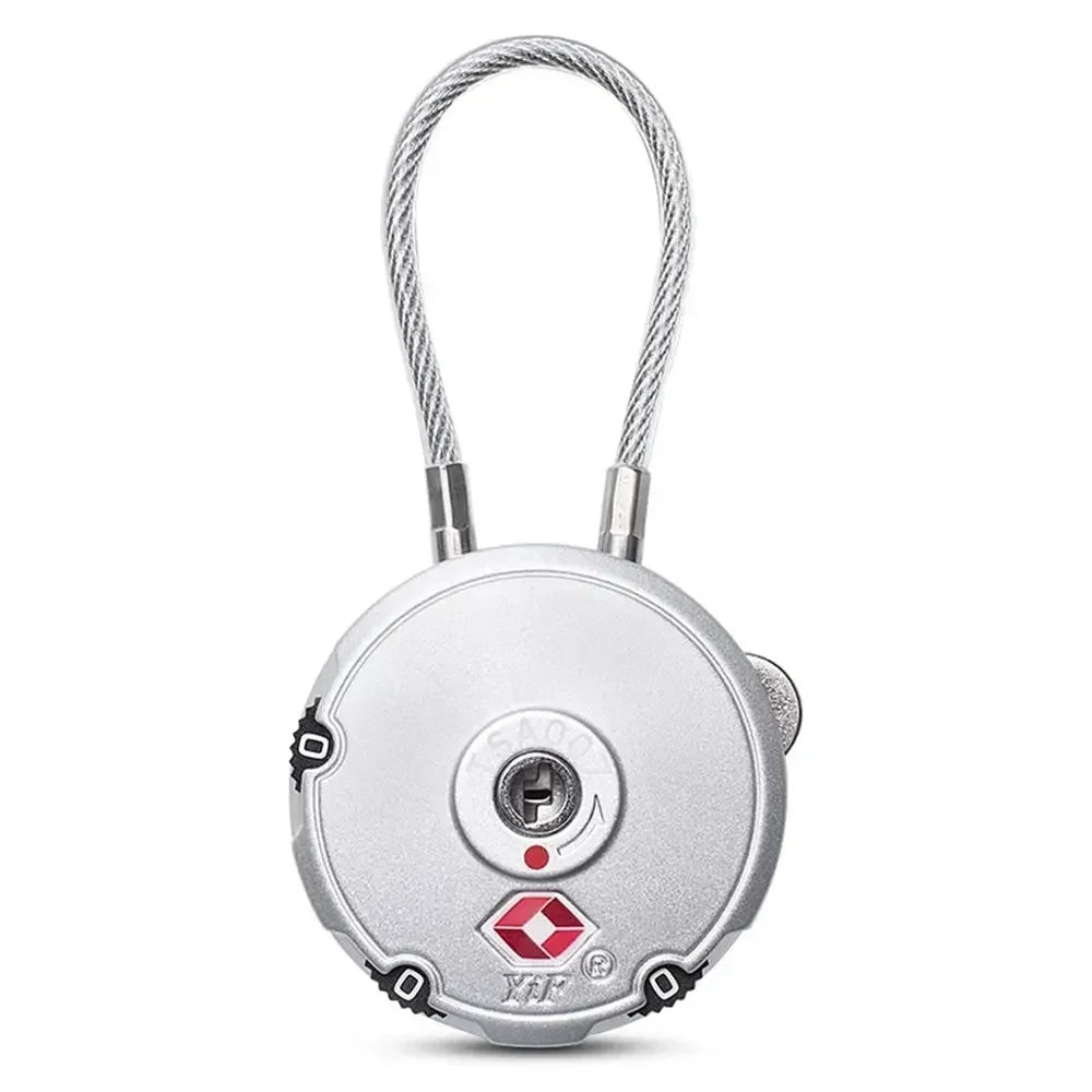 High Security TSA Customs Lock Overseas Customs Clearance Trolley Luggage Suitcase Backpack Password Padlock with Steel Cable