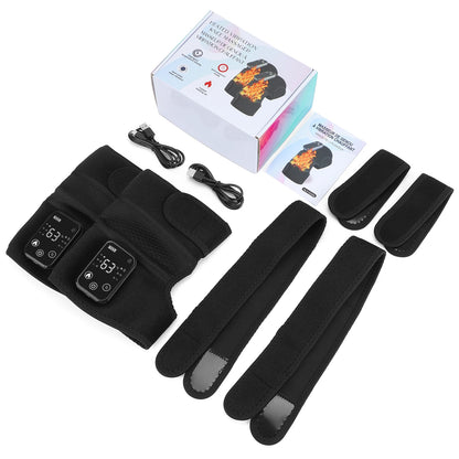 Thermal Knee Massager 3-in-1 Shoulder, Knee, and Elbow Heating Massage Support Brace Rechargeable Vibration Pad Machine Muscle Relaxer