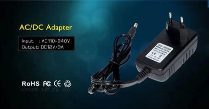 12 Volt Power Supply Transformer, AC 110V 220V  To DC 12V, EU US Power Adapter, Power Source Charger Converter DC12V 1A 2A 3A LED Driver
