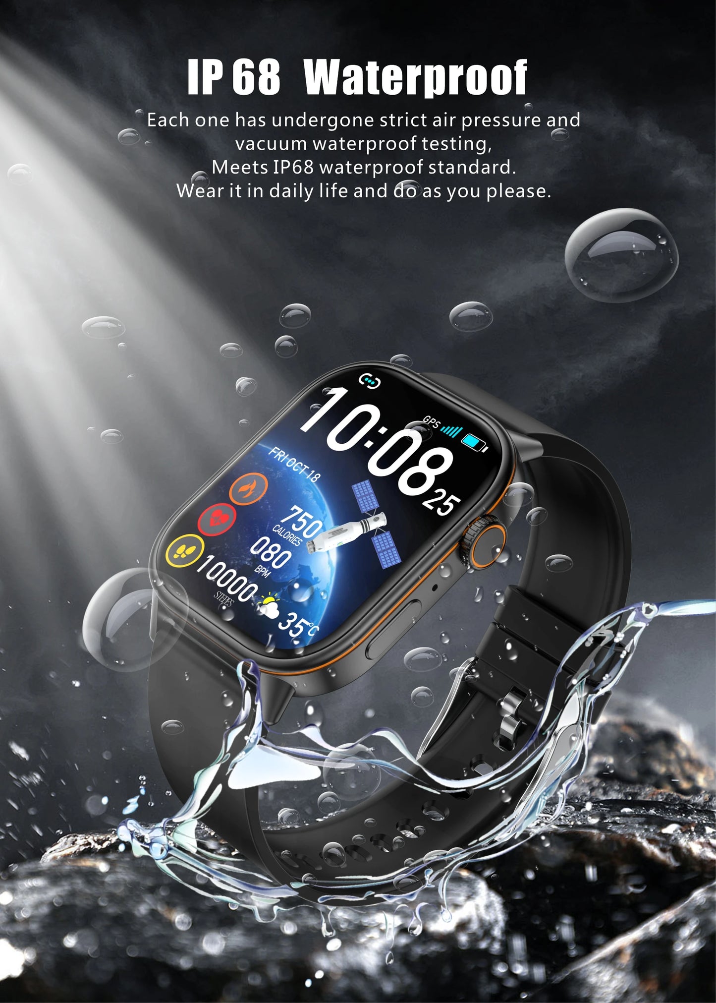 NEW Fashion Built-in 6 Stars GPS Position Smart Watch, Women 2.01'' AMOLED HD Screen IP68 Waterproof Sport  Bracelets For Ladies