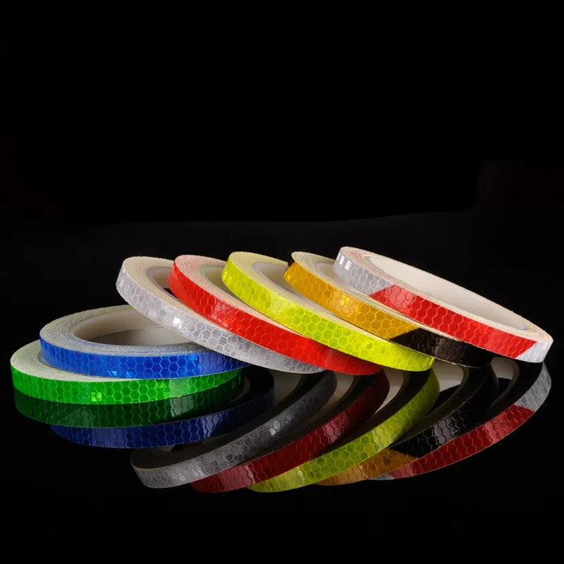 Safety Warning Stickers for Night Riding-Walking-Car-Helmet, Waterproof High Visibility Reflector Tape, Reflective Stickers, 1cmx8m