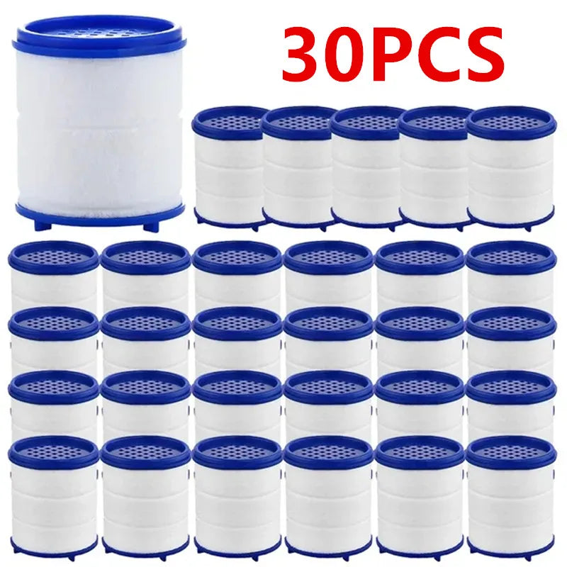 30PCS Faucet Filter Cartridge Kitchen & Bath Shower Tap Water Filter Clean Dual Cartridge PP Cotton Water Filter Unit