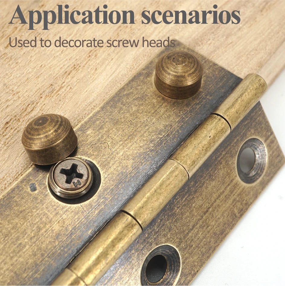 8Sets, Brass Decorative Nail, Mirror Advertising Board Cap Cover Self-tapping Screw, 9mm/12mm/13mm/15mm