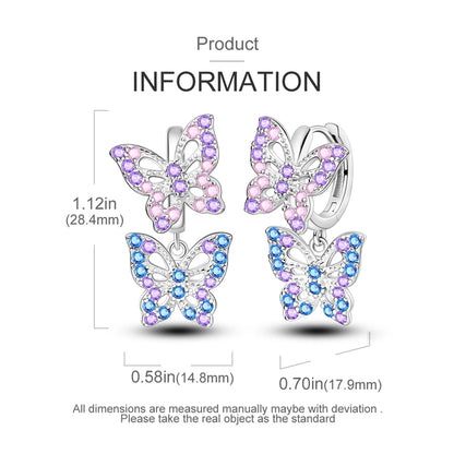 925 Sterling Silver Colored Zirconium Stars Hoop Earrings For Women Jewelry, Anniversary WeddingMaking Jewelry Gift