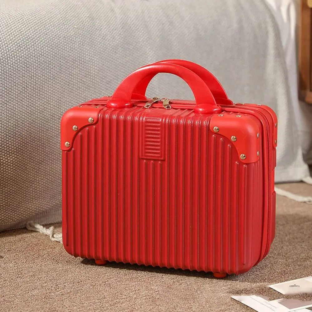 14-inch Lightweight Mini Travel Suitcase Cosmetic Box Waterproof Hand Luggage Organizer Makeup Case Portable Small Boarding Case
