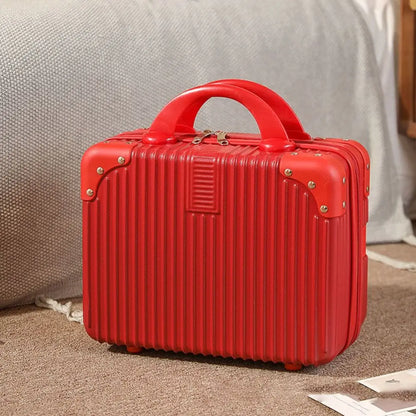 14-inch Lightweight Mini Travel Suitcase Cosmetic Box Waterproof Hand Luggage Organizer Makeup Case Portable Small Boarding Case