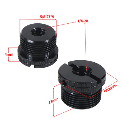 Microphone Holder Extended Rod 5/8"-27 5/8 1/4 3/8 Male Female Screw Converter Adapter Mic Stand Mount Tripod Camera Conversion