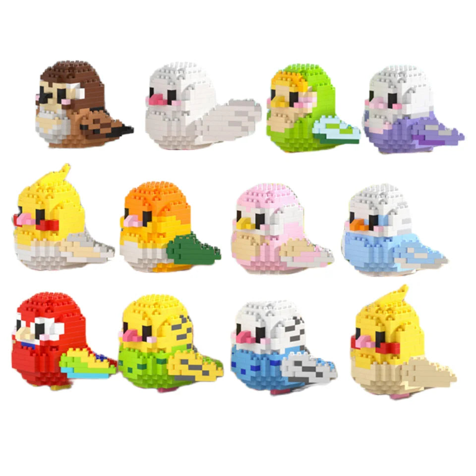 Cute bird puzzle small building block set, creative educational building toys suitable for boys and girls, toys suitable for dec
