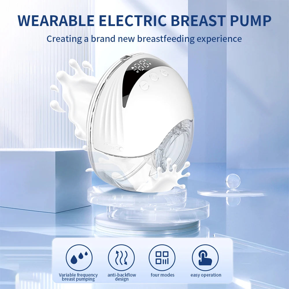 Wearable Breast Pump 210ML Large Capacity Hands-Free Electric Portable Breast Pump BPA-free with LED Display 4 Modes & 12 Levels