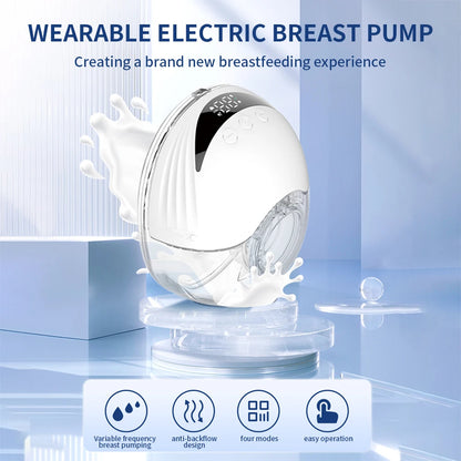 Wearable Breast Pump 210ML Large Capacity Hands-Free Electric Portable Breast Pump BPA-free with LED Display 4 Modes & 12 Levels
