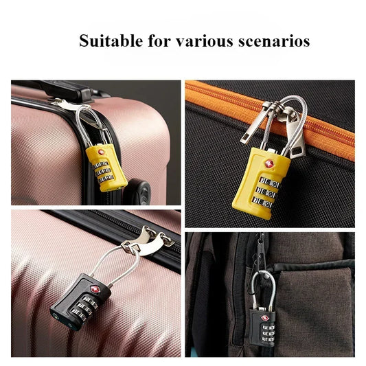 TSA Customs Code Password Lock for Luggage Backpack Padlock Code Travel Password Changeable Contrast Travel Case Accessories