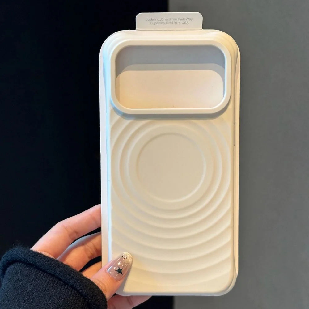 Shockproof Water Ripple Magnet Case For iPhone 17 Air 16 15 14 13 Pro Max Plus For Magsafe Candy Silicon Protective Velvet Funda