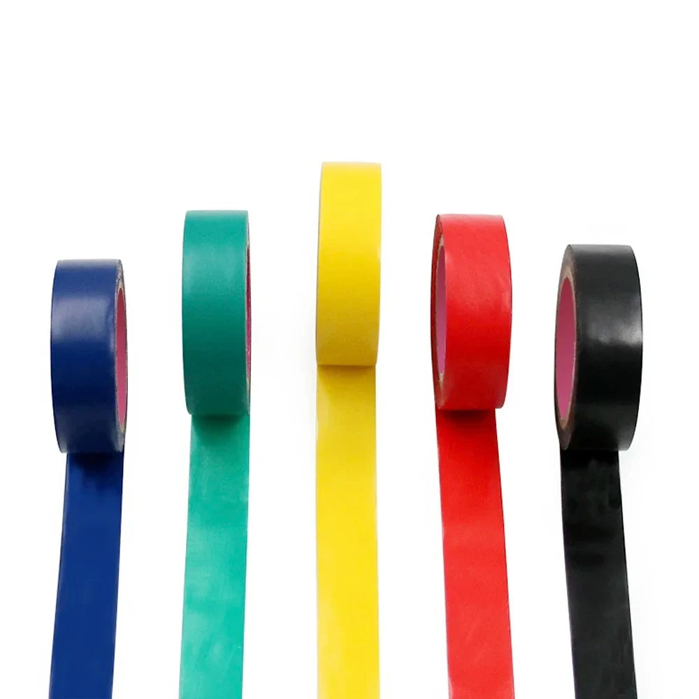 Cinta aislante de color de PVC resistente al desgaste, ignífuga, sin plomo, impermeable, para electricista, blanca, negra, roja, azul, verde