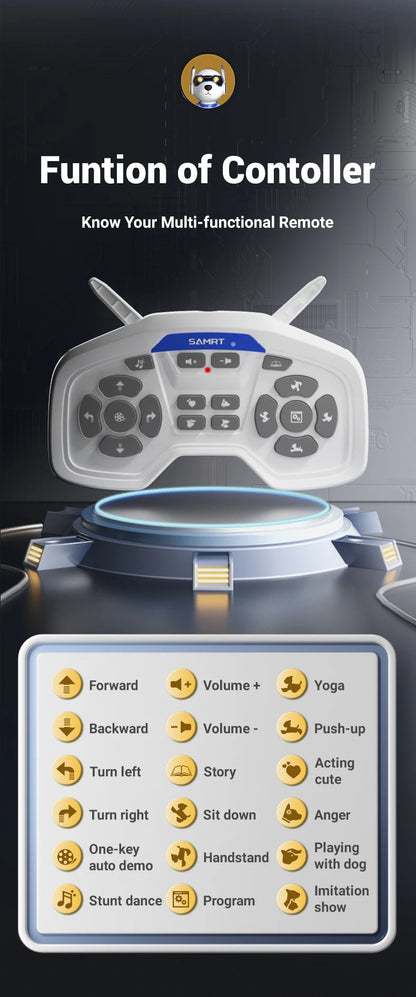 Funny RC Robot Electronic Dog Stunt Dog Voice Command Programmable Touch-sense Music Song Robot Dog for Boy Girls Children Toys