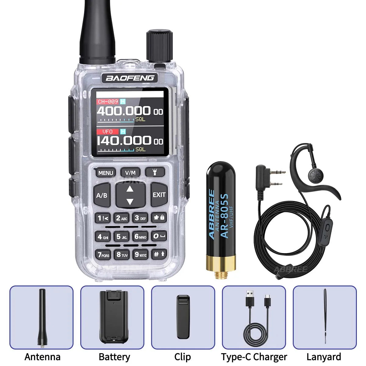 BAOFENG MINI 5 Walkie Talkie Batería 2200mAh Programación Bluetooth por APP Doble PTT Largo Alcance Nuevo Modelo UV-5R MINI Radioaficionado