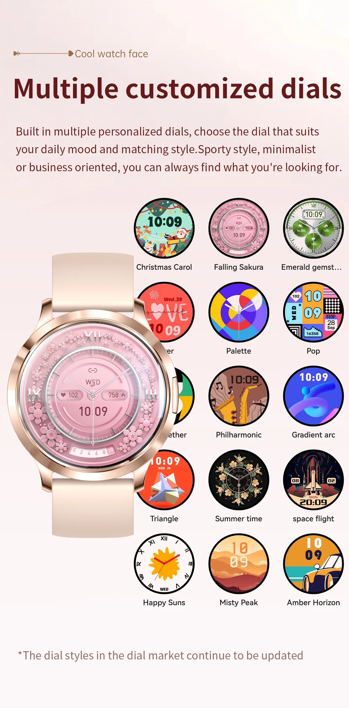 New Women Smart Watch 1.32"AMOLED Full Touch Screen Bluetooth Call Blood Pressure IP68 Waterproof NFC 7.3mm Ultra-thin bracelet