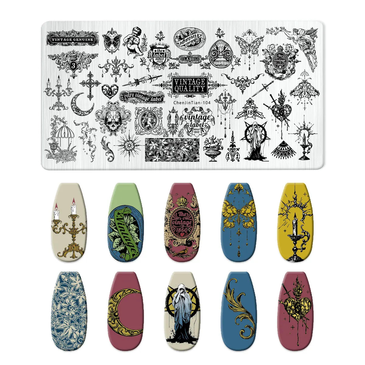RJ Halloween Nail Stamping Plates, Beautiful zombie Festival Pattern Nail Art Image Plates, Stainless Steel Nail Art Plate Stencil